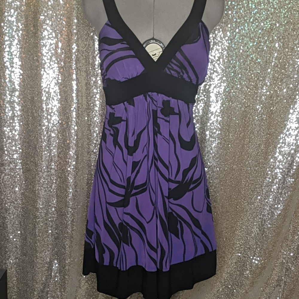 Black and purple dress with tie back